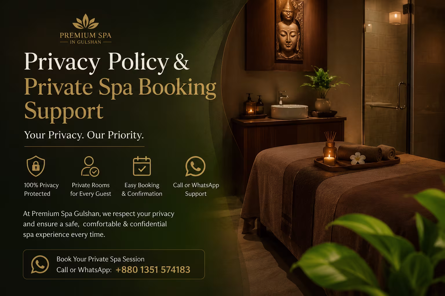 Privacy policy premium spa gulshan private spa booking support at Premium Spa Gulshan